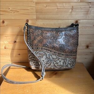 Shyanne Floral Embossed Leather Bag